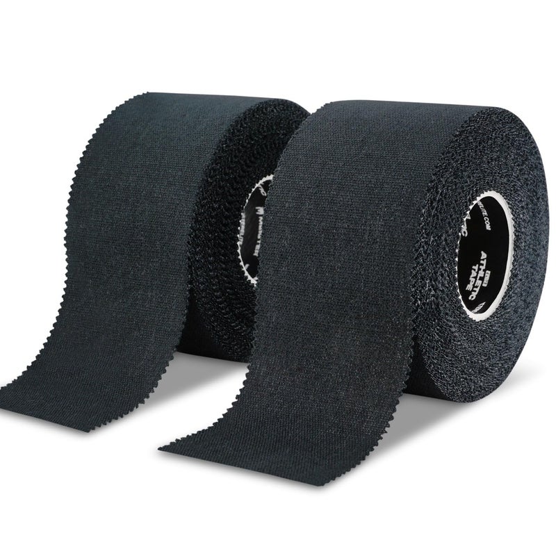 Meister Elite Athletic Tape Breathable HighAdhesive Trainers Tape 2 Roll Pack Black